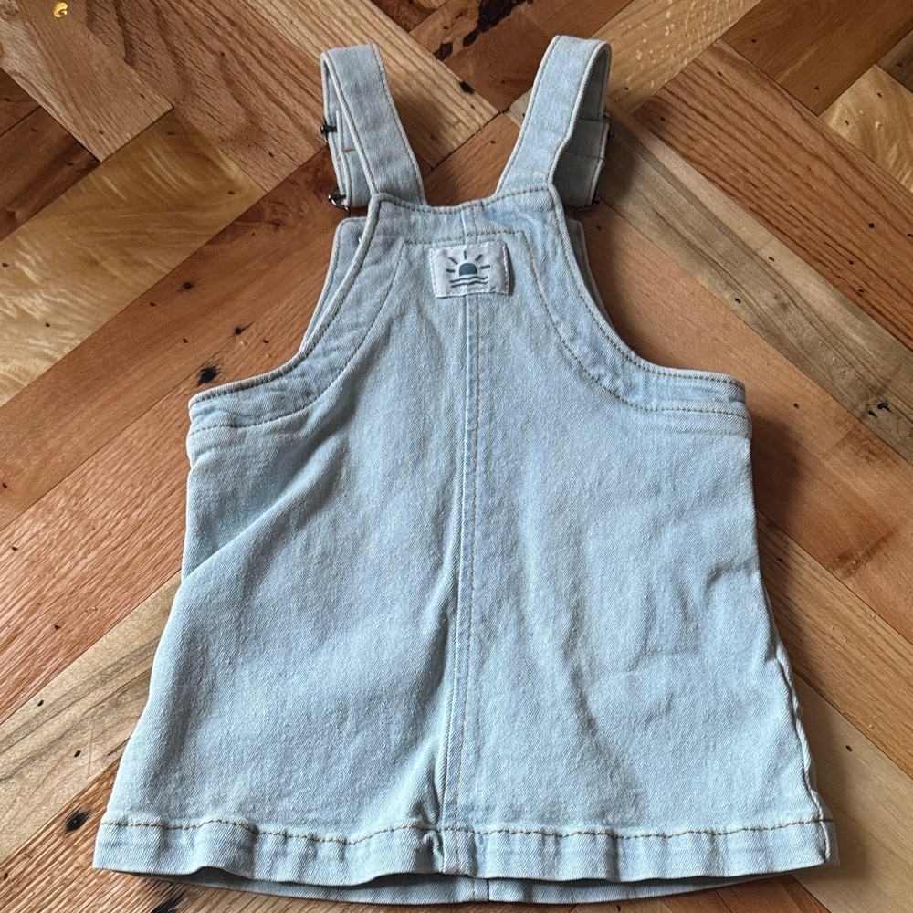Floral Hoodie, Denim Overalls, and Pink Sweater Set - Picture 7 of 10